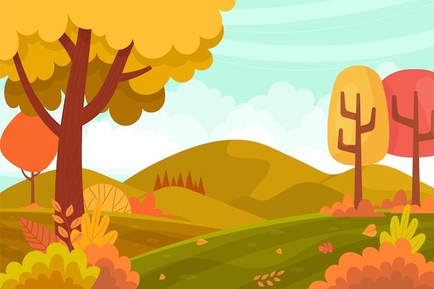 Hand drawn autumn background