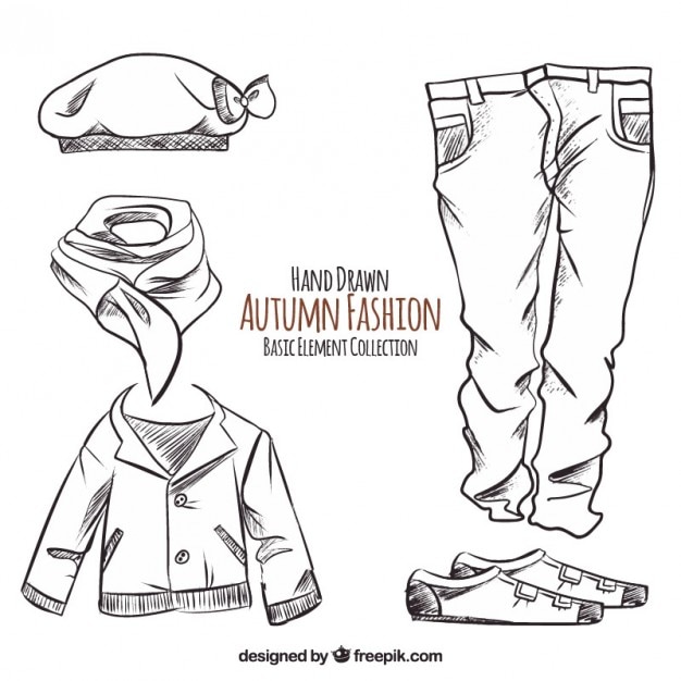 Free Vector hand-drawn autumn clothes