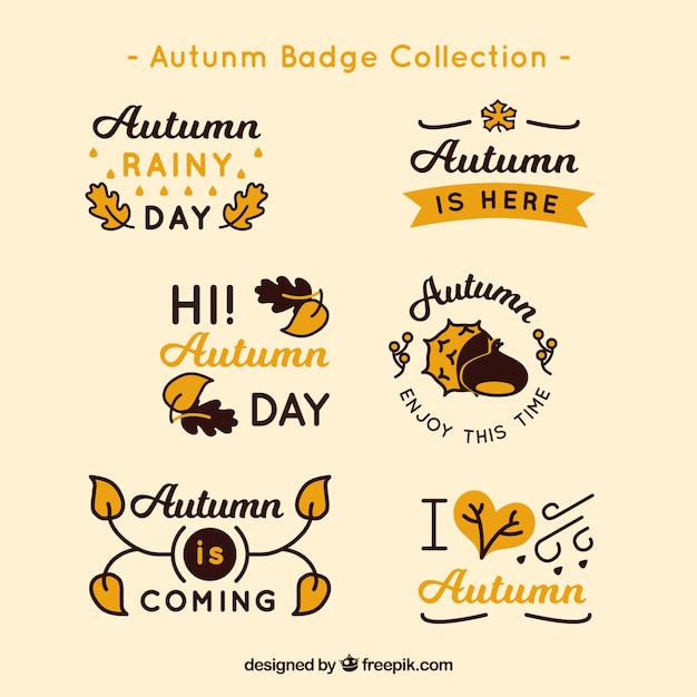 Hand drawn autumn label collection