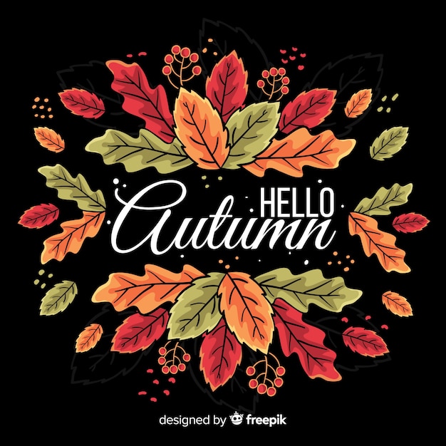 Free Vector hand drawn autumn leaves background