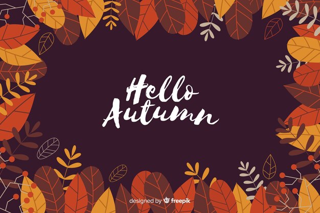 Hand drawn autumn leaves background