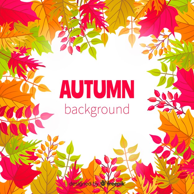 Hand drawn autumn leaves background