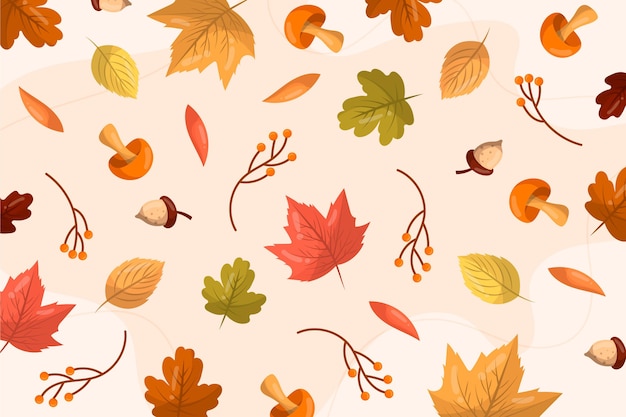 Free vector hand drawn autumn leaves background