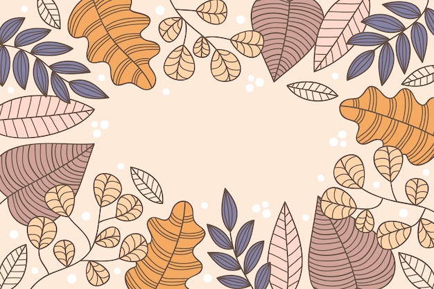 Hand drawn autumn leaves background