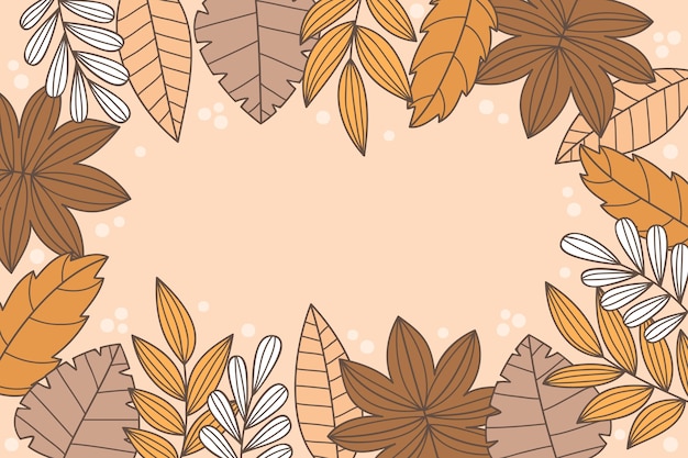 Hand drawn autumn leaves background