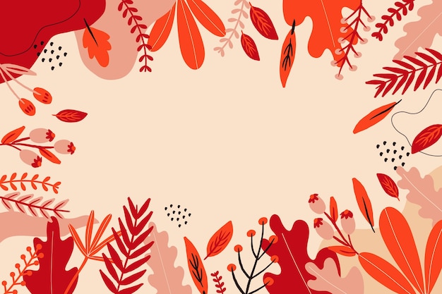 Hand drawn autumn leaves background