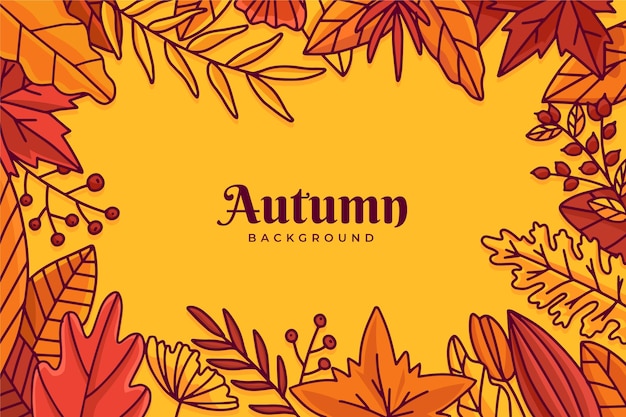 Free vector hand drawn autumn leaves background