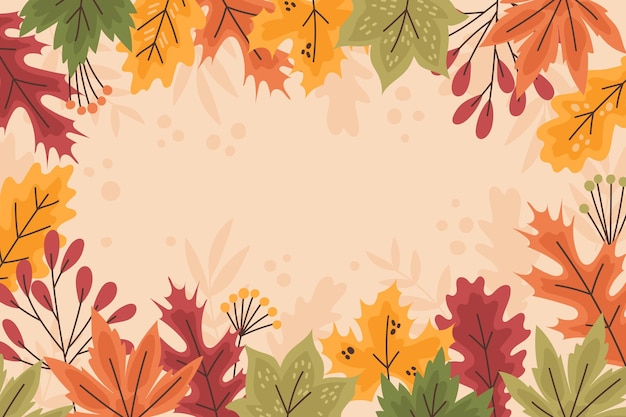 Hand drawn autumn leaves background