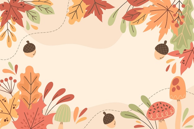 Hand drawn autumn leaves background