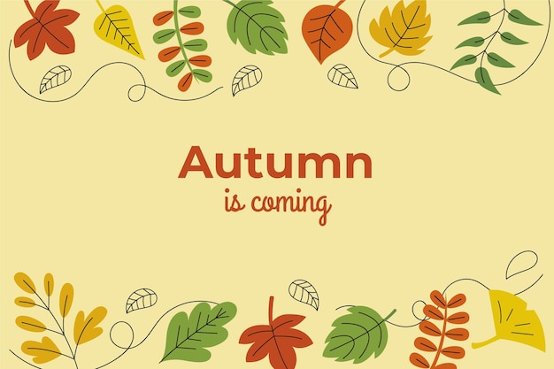 Hand drawn autumn leaves background