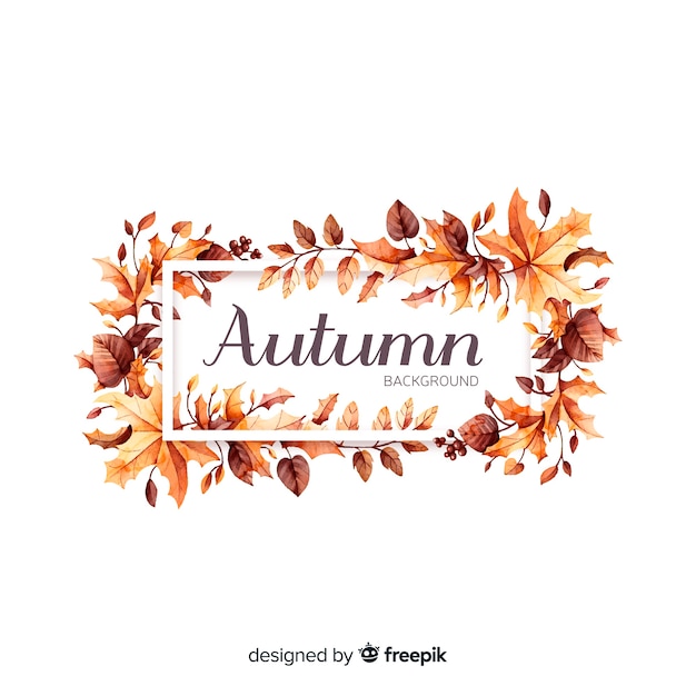 Hand drawn autumn leaves background