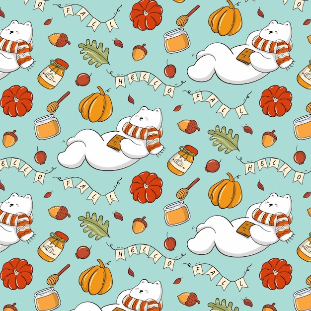 Hand drawn autumn patterns collection