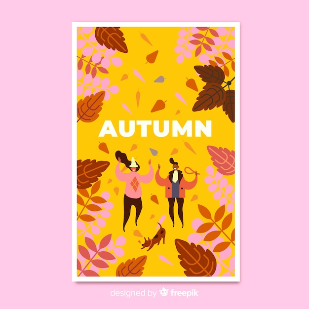 Free vector hand drawn autumn poster template