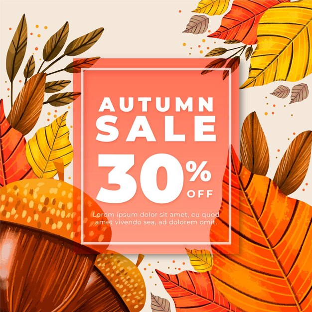 Hand drawn autumn sale announcement