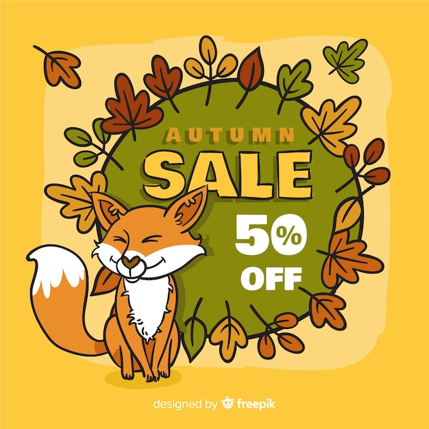 Hand drawn autumn sale background