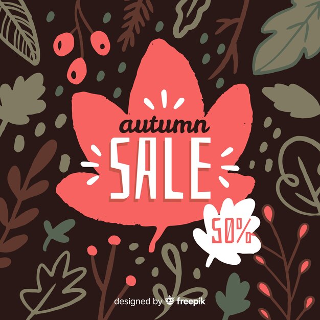 Free vector hand drawn autumn sale background