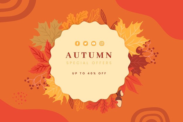 Hand drawn autumn sale background