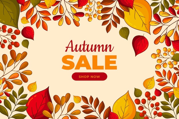 Hand drawn autumn sale background