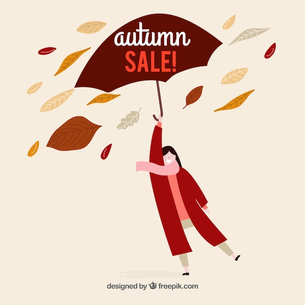 Hand drawn autumn sale composition