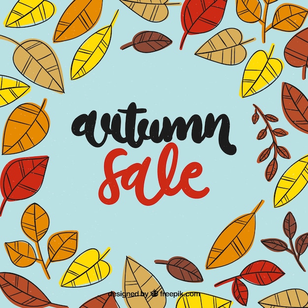 Free Vector hand drawn autumn sale with fun style