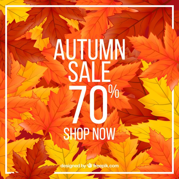 Hand drawn autumn sale with warm colors