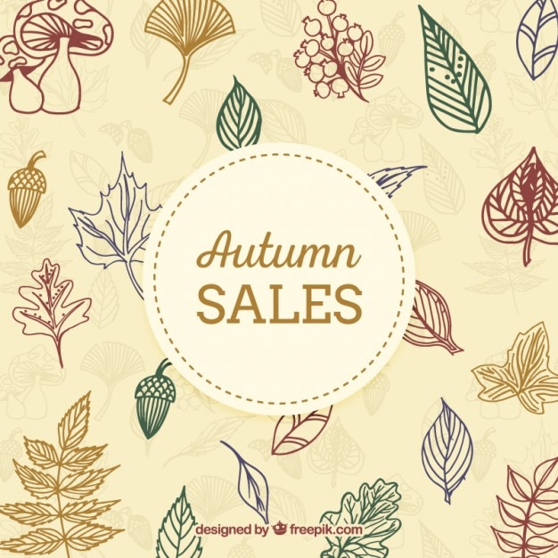 Free Vector hand drawn autumn sales background