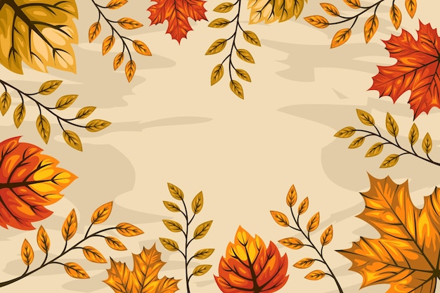 Free Vector hand-drawn autumn wallpaper theme