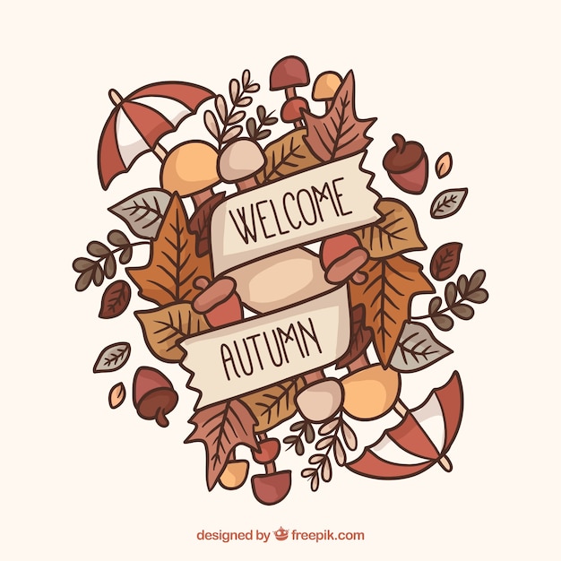 Free Vector hand drawn autumnal composition with colorful style