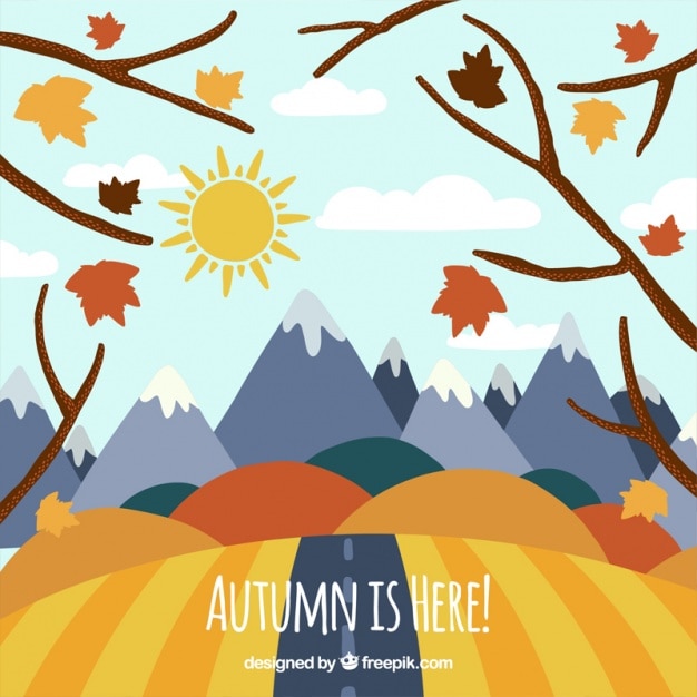 Free Vector hand-drawn autumnal landscape