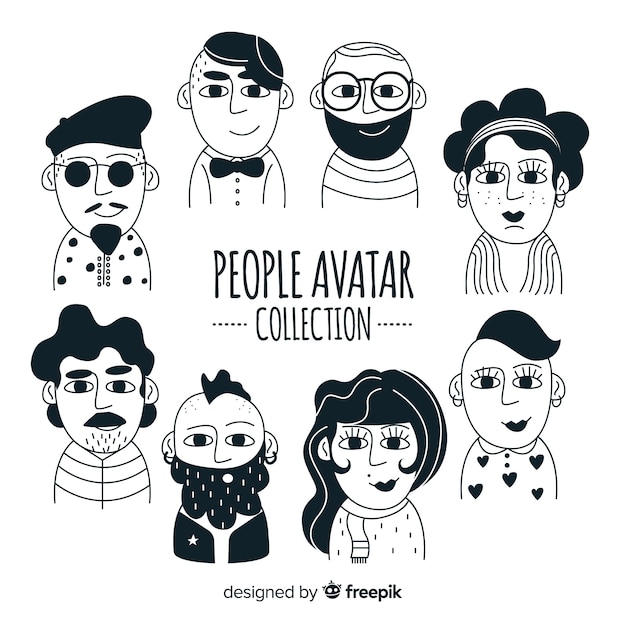 Hand drawn avatar collection