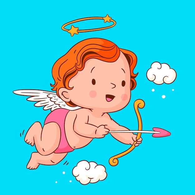 Free vector hand drawn baby angel drawing illustration