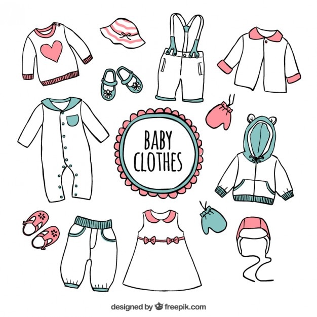 Free Vector hand drawn baby clothes