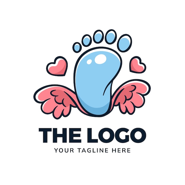 Hand drawn baby foot logo design