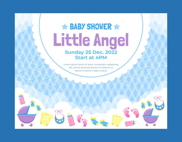 Hand drawn baby shower photocall template