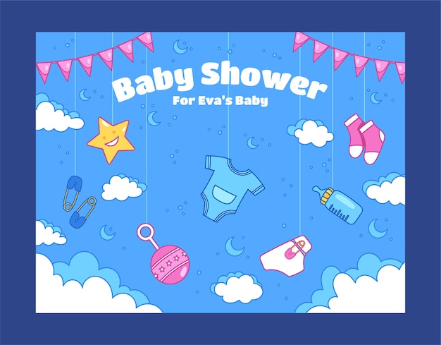 Hand drawn baby shower template