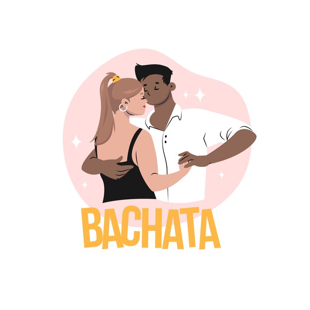 Hand drawn bachata logo and badge