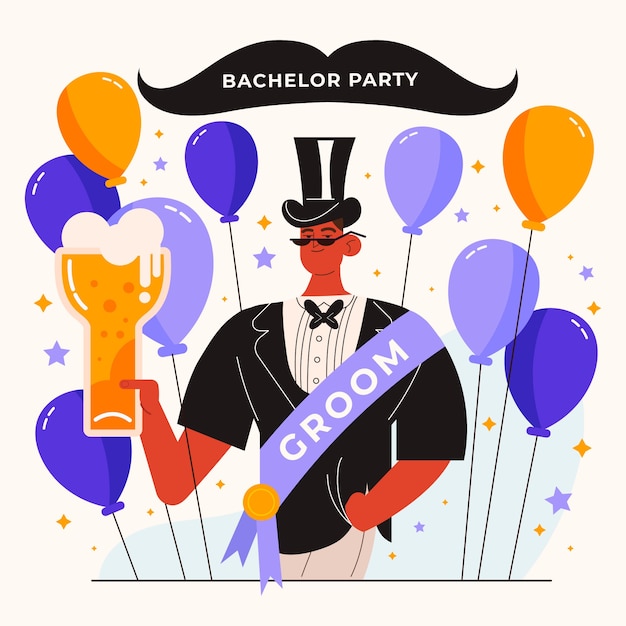 Free Vector hand drawn bachelor party illustration