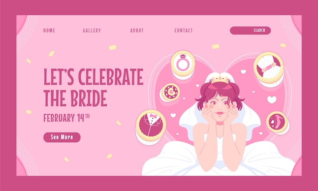 Hand drawn bachelorette party landing page