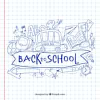 Free vector hand drawn back to school background on paper