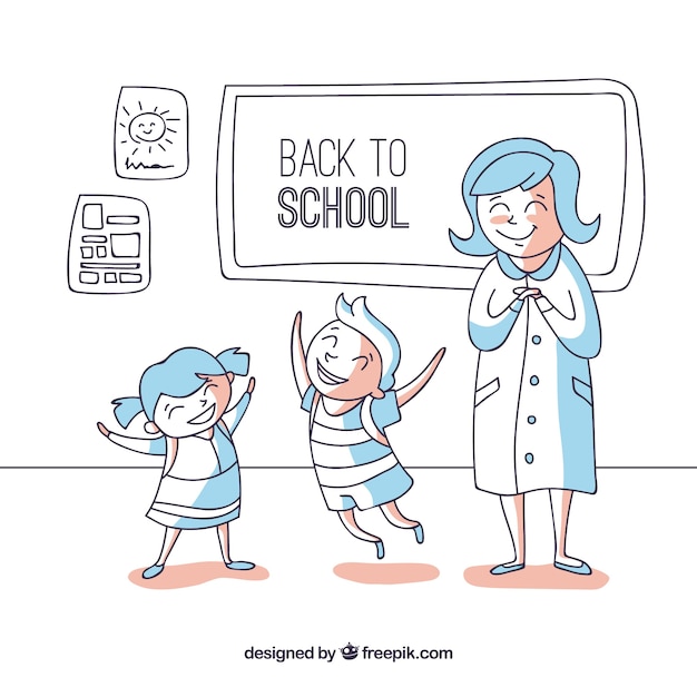 Hand drawn back to school background