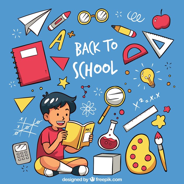 Hand drawn back to school background