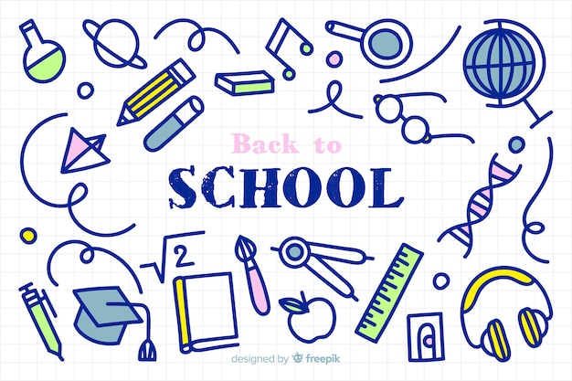 Hand drawn back to school background