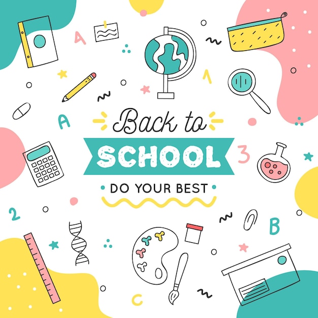 Hand drawn back to school background