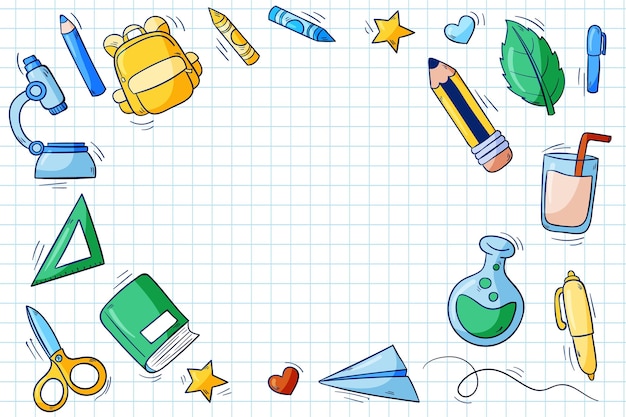 Hand drawn back to school background