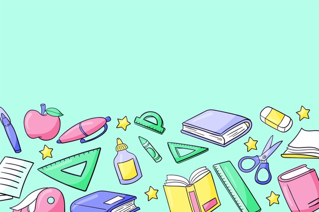 Hand drawn back to school background