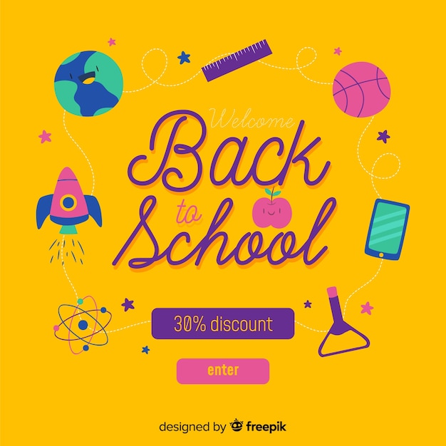 Hand drawn back to school background