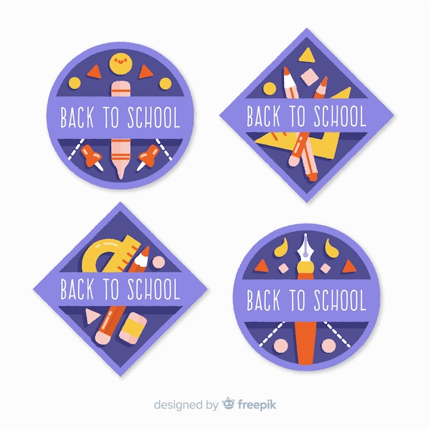 Free Vector hand drawn back to school badge collection