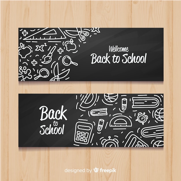 Free Vector hand drawn back to school banners