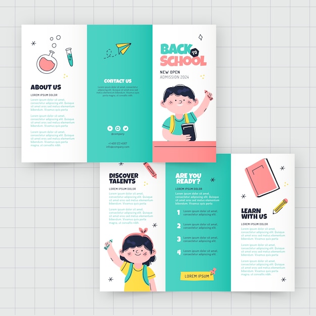 Hand drawn back to school brochure template