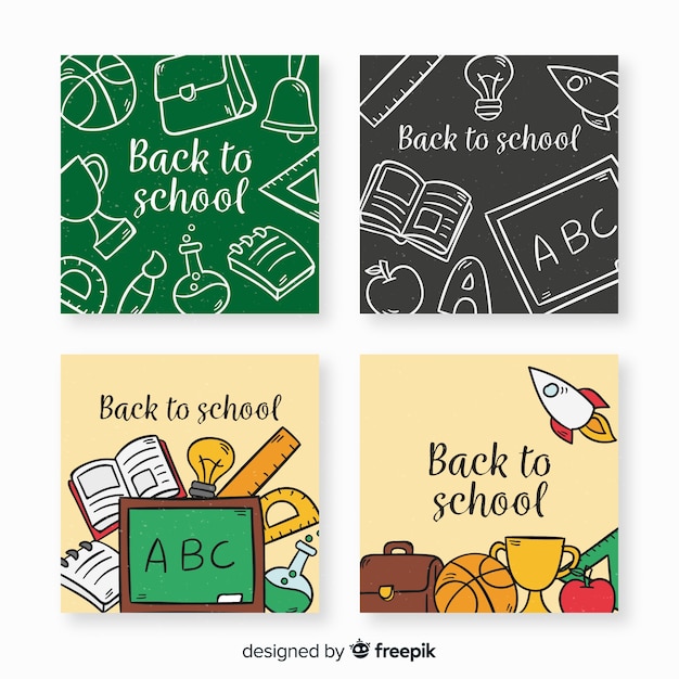 Hand drawn back to school card template